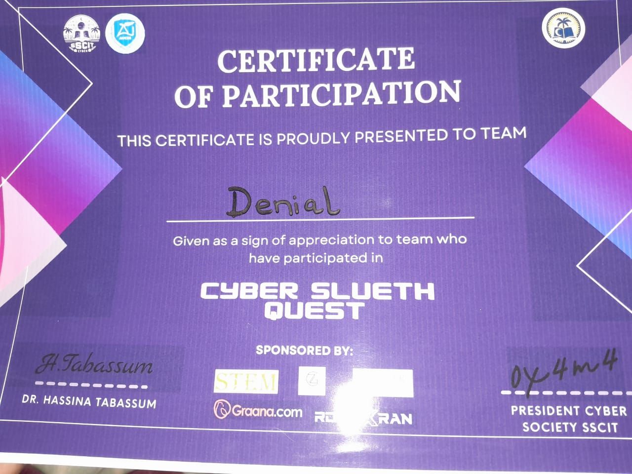 chambers of cipher certificate image